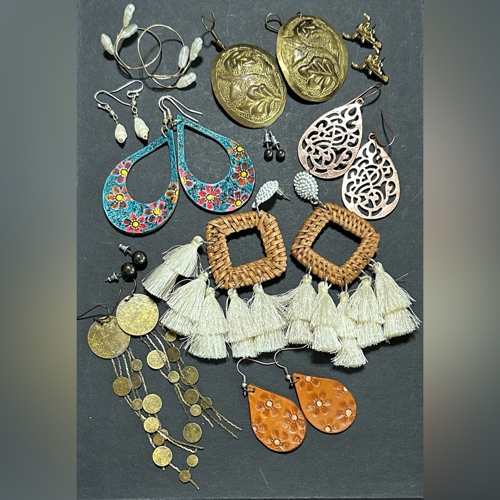 1.  Ten Pair Pierced Earring Bundle